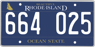 RI license plate 664025