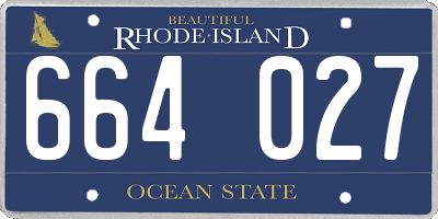 RI license plate 664027