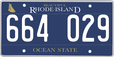 RI license plate 664029