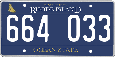 RI license plate 664033