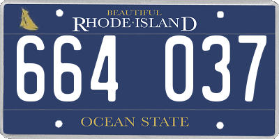 RI license plate 664037