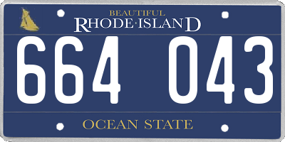 RI license plate 664043