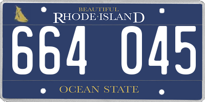 RI license plate 664045