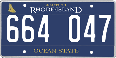 RI license plate 664047