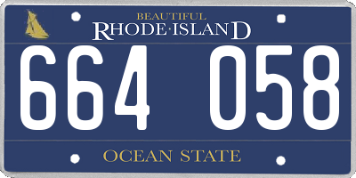 RI license plate 664058