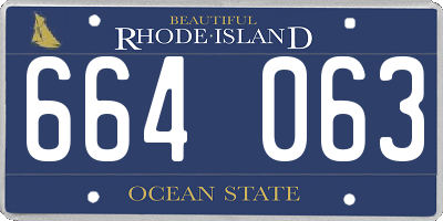 RI license plate 664063