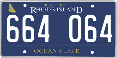 RI license plate 664064