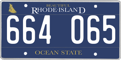 RI license plate 664065