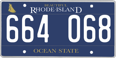 RI license plate 664068