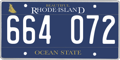 RI license plate 664072