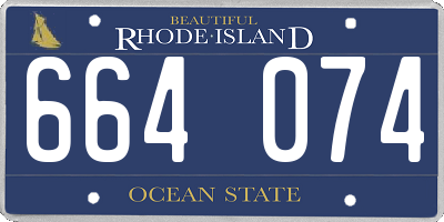 RI license plate 664074