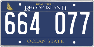 RI license plate 664077