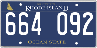 RI license plate 664092