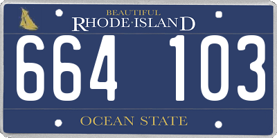 RI license plate 664103