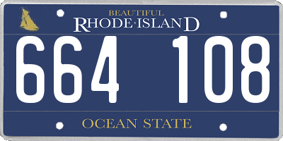 RI license plate 664108