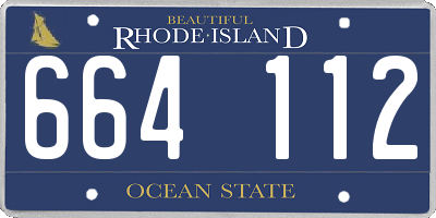 RI license plate 664112