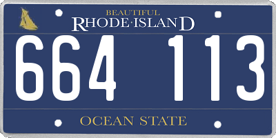 RI license plate 664113