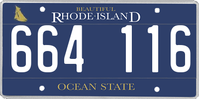 RI license plate 664116