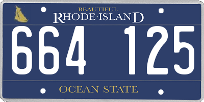 RI license plate 664125