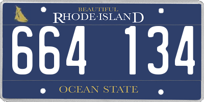RI license plate 664134