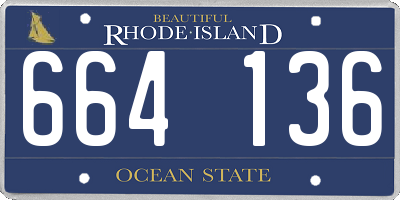 RI license plate 664136