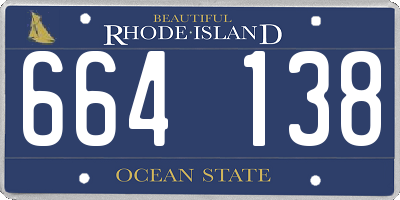 RI license plate 664138