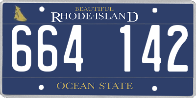 RI license plate 664142
