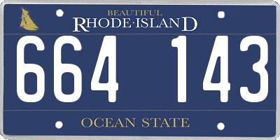 RI license plate 664143