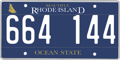 RI license plate 664144