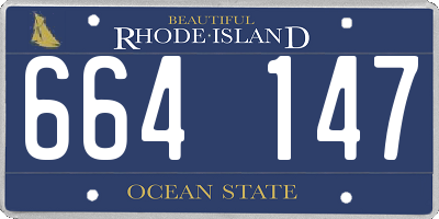 RI license plate 664147