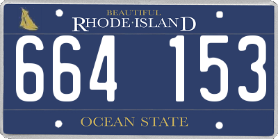 RI license plate 664153