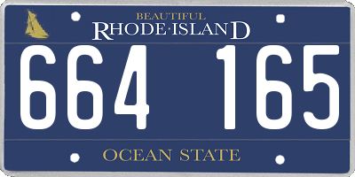 RI license plate 664165