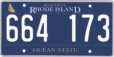 RI license plate 664173
