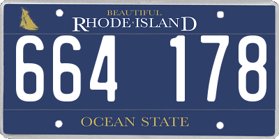 RI license plate 664178
