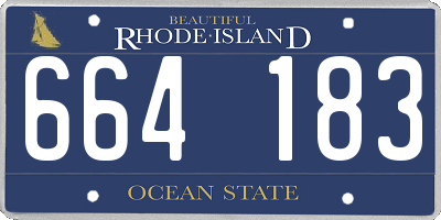 RI license plate 664183