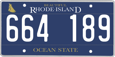 RI license plate 664189