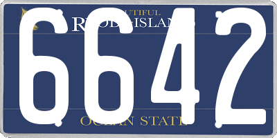 RI license plate 6642