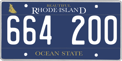 RI license plate 664200