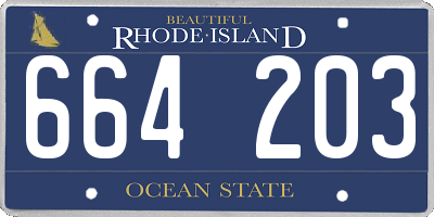 RI license plate 664203