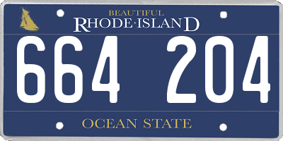 RI license plate 664204