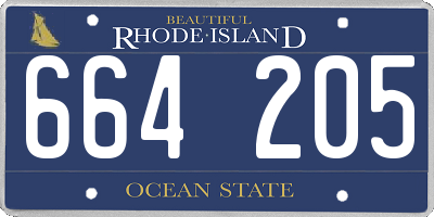 RI license plate 664205
