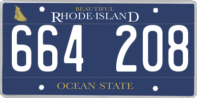 RI license plate 664208
