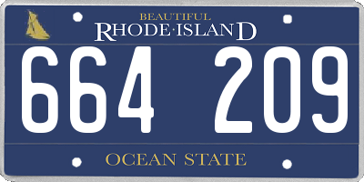 RI license plate 664209