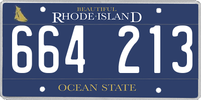 RI license plate 664213