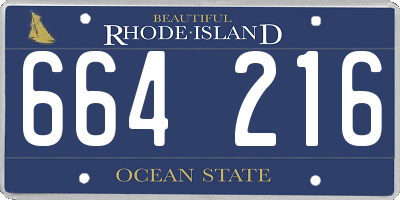 RI license plate 664216