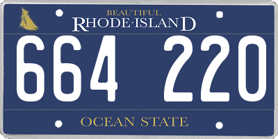 RI license plate 664220