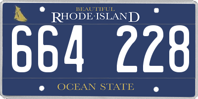 RI license plate 664228
