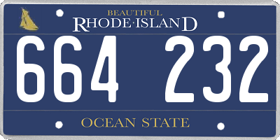 RI license plate 664232