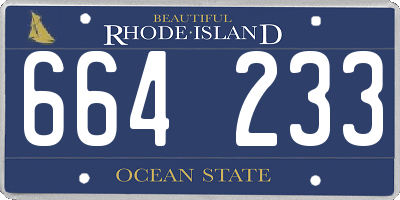 RI license plate 664233