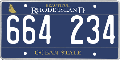 RI license plate 664234